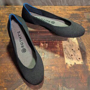 Rothy's "The Square" Black Knit Classic Ballet Flats Women’s US sz 6.5